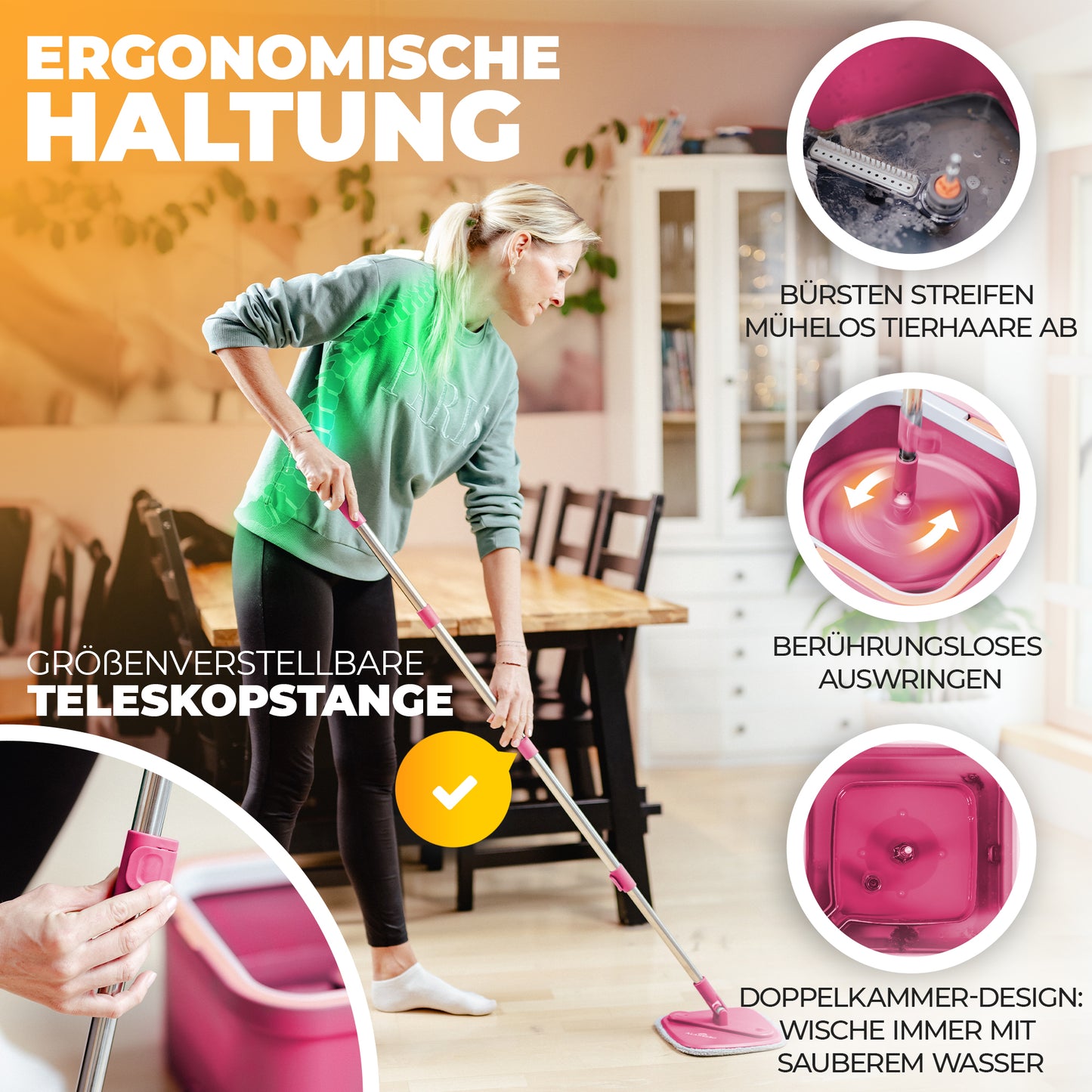Clean-Spin Wischmopp - Pink
