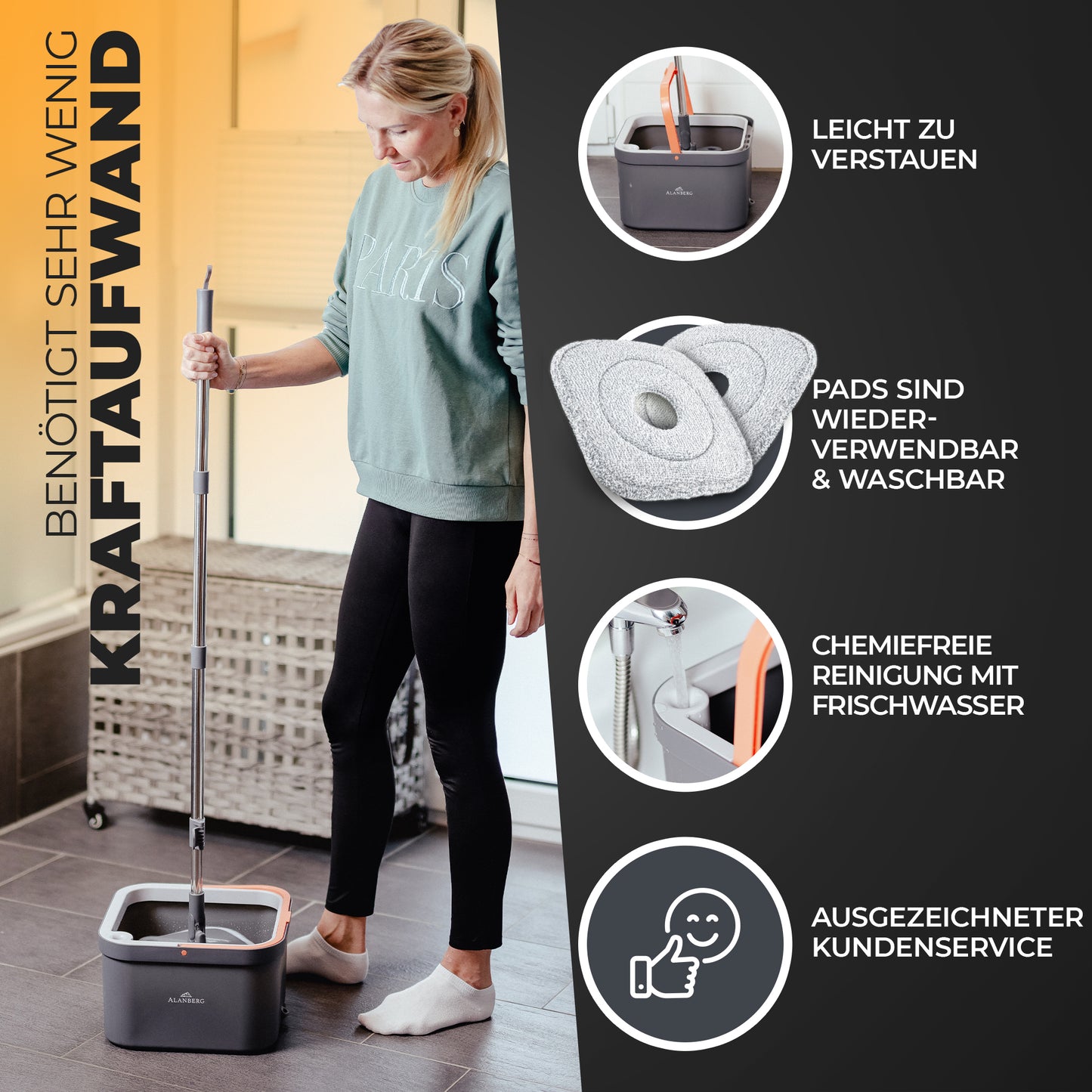 Clean-Spin Mop - Grey