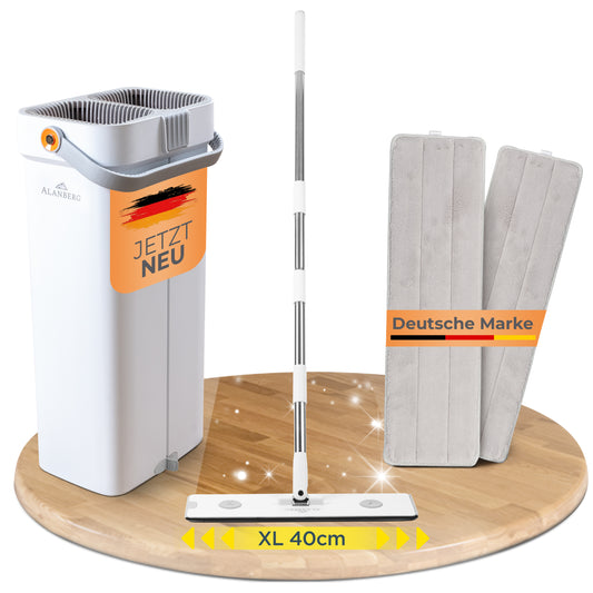 XL-Flachmopp mit Zweikammersystem - Weiß