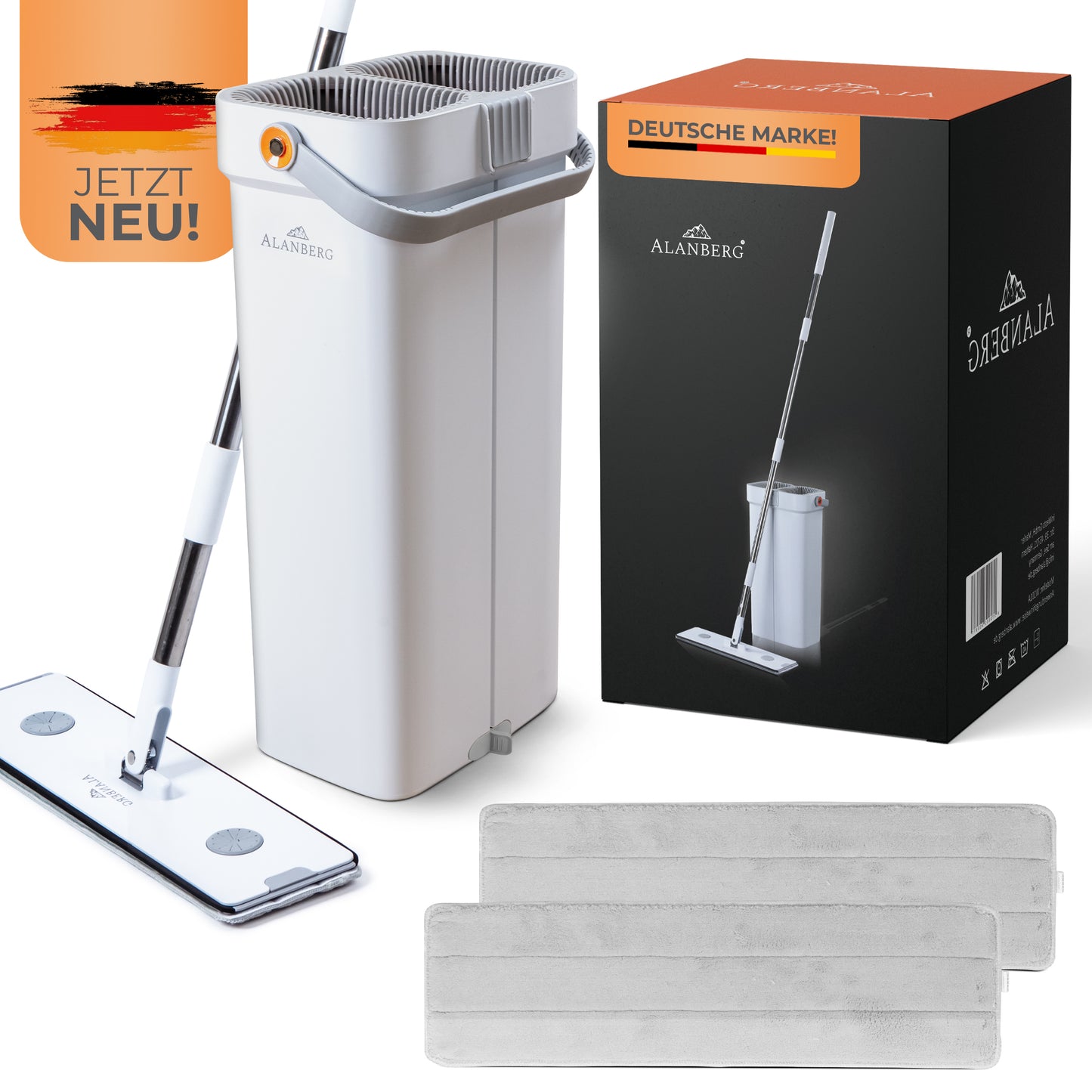 XL-Flachmopp mit Zweikammersystem - Weiß