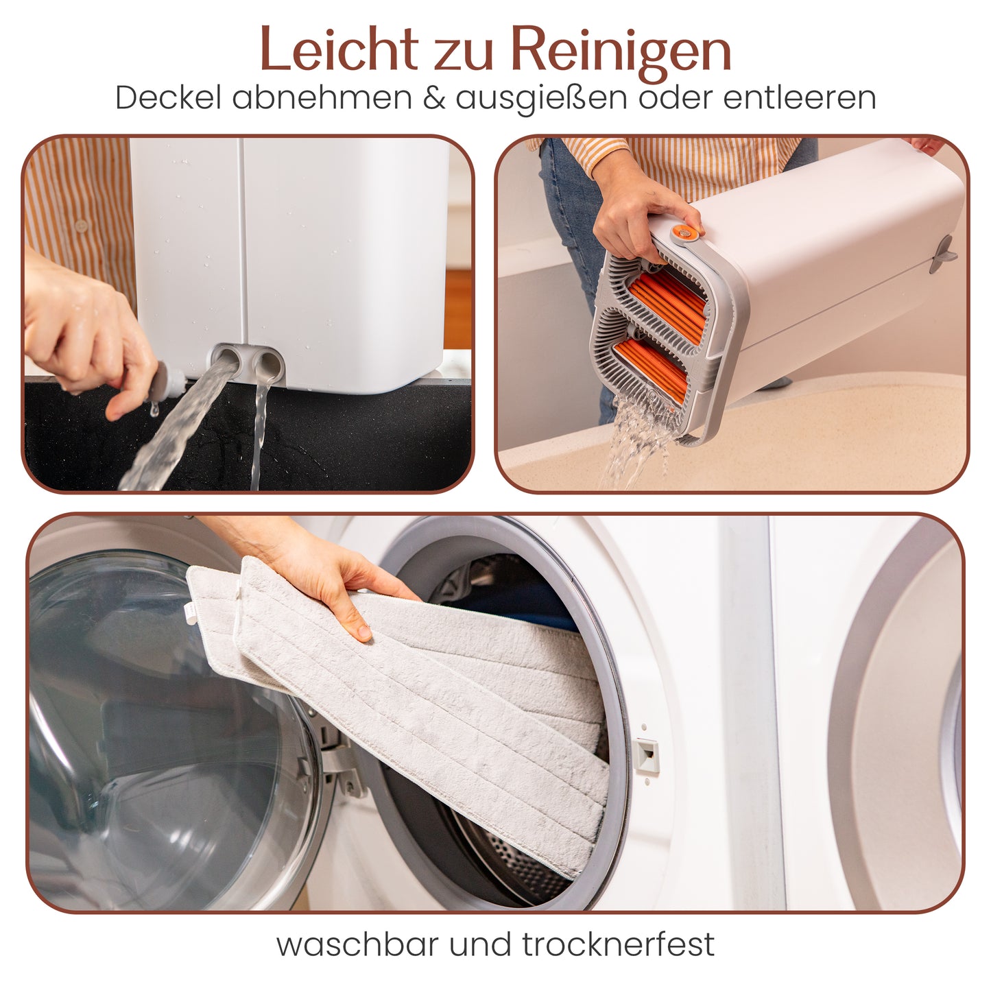XL-Flachmopp mit Zweikammersystem - Weiß