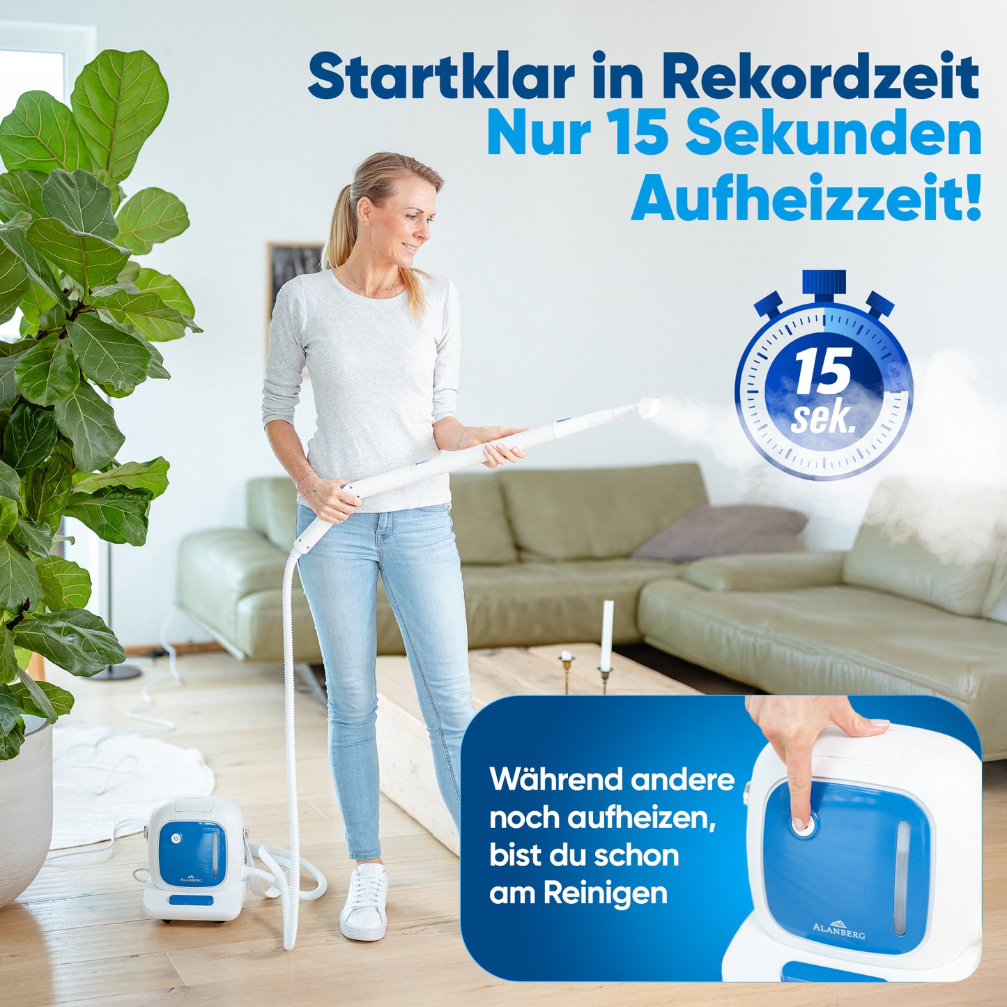 Dampfreiniger Set - Weiß