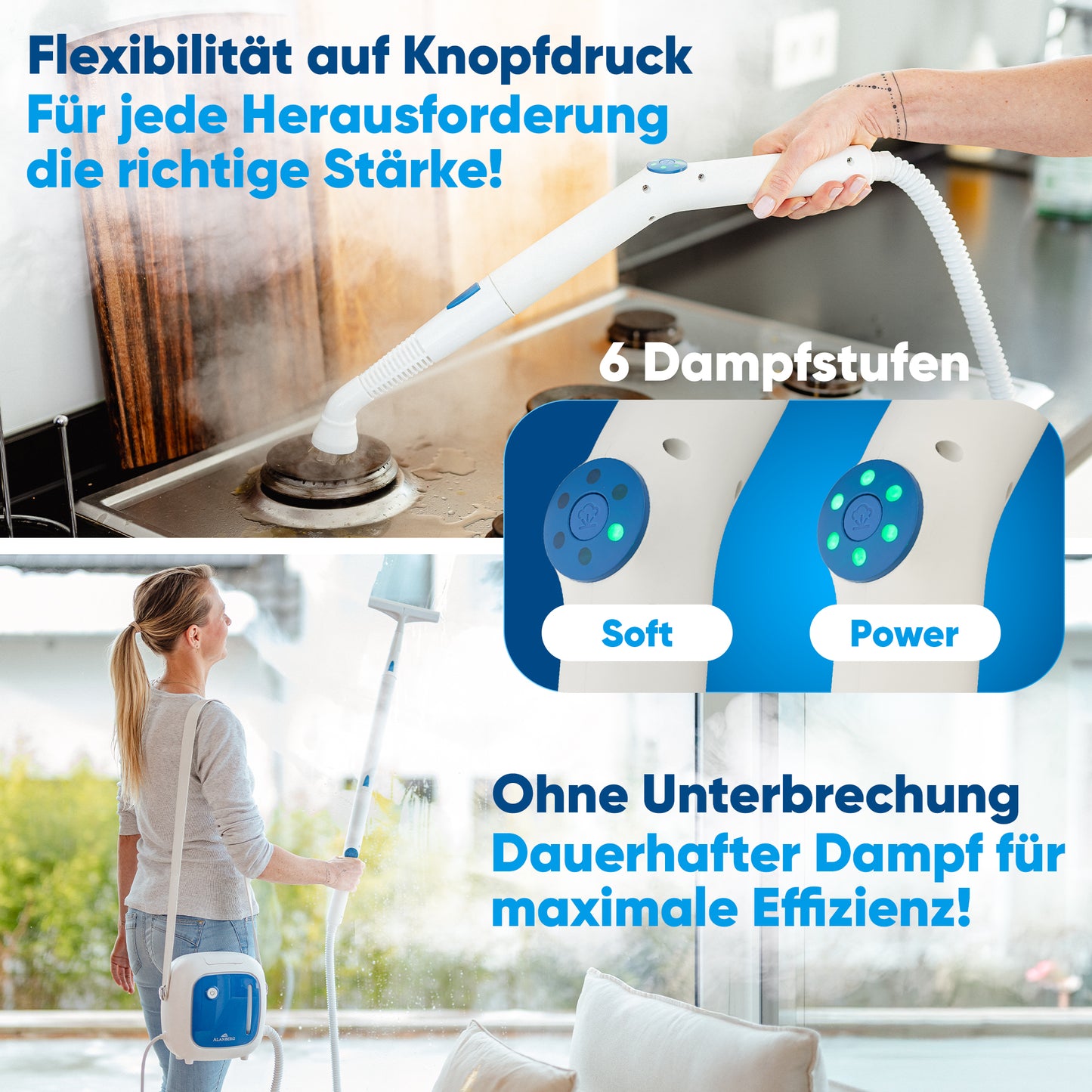 Dampfreiniger Set - Weiß