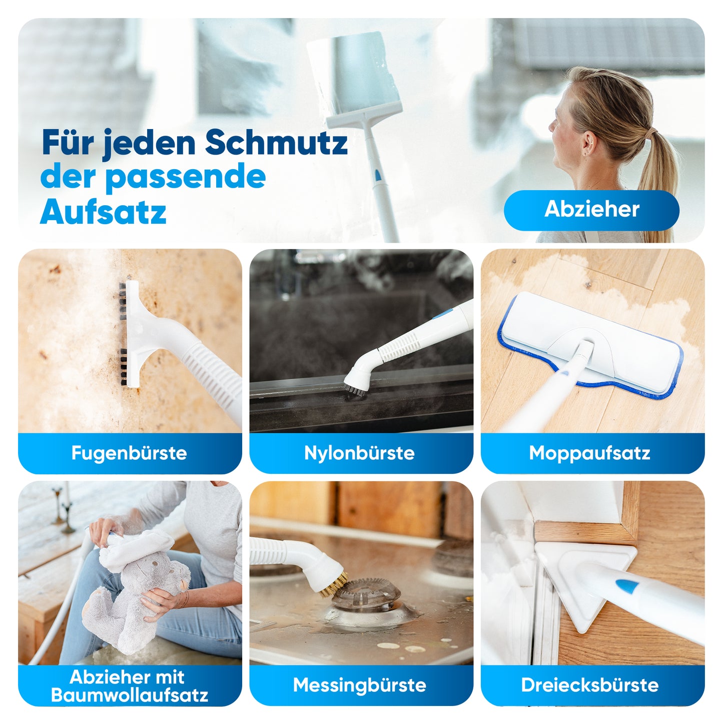 Dampfreiniger Set - Weiß