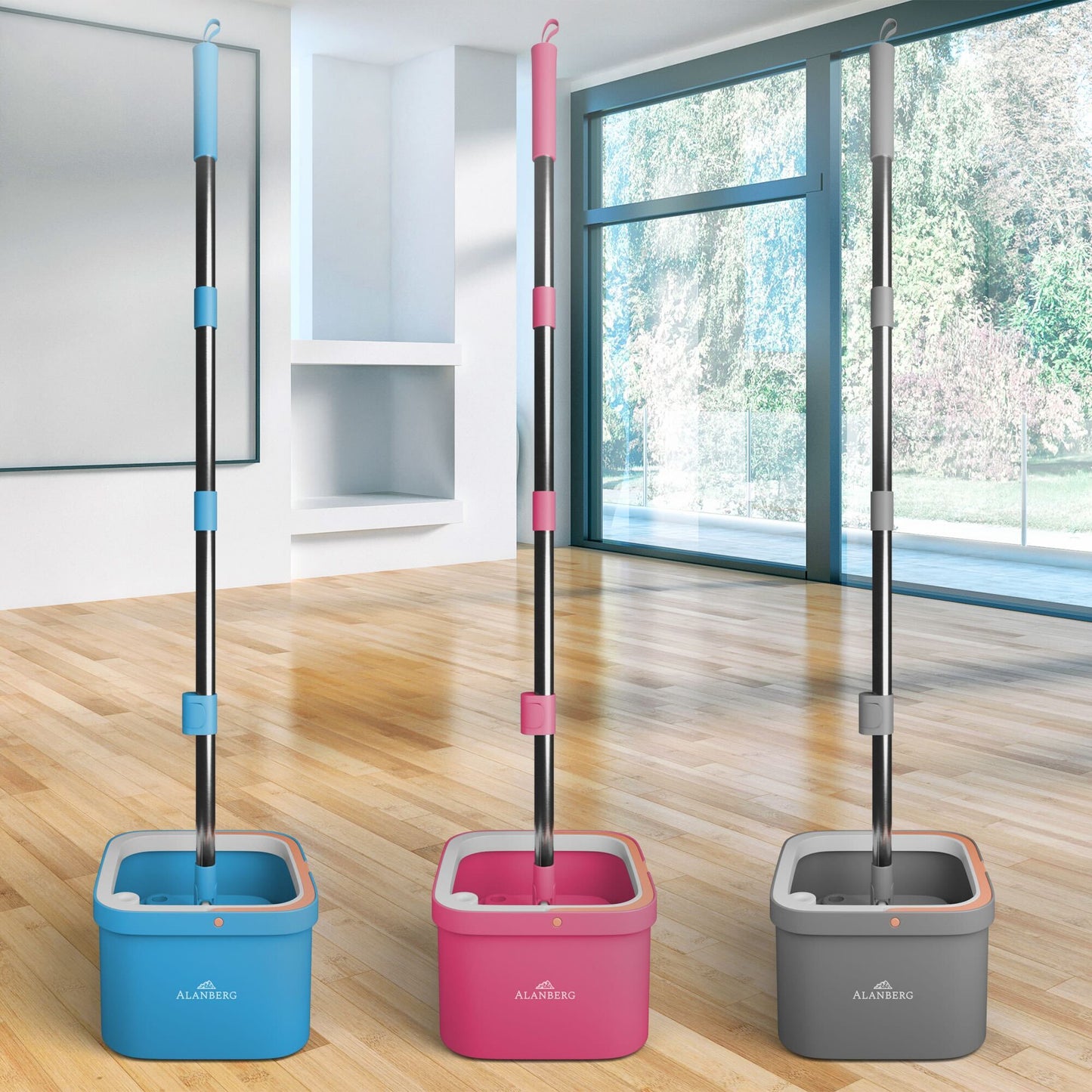 Clean-Spinn Wischmop - Ersatzstange Grau